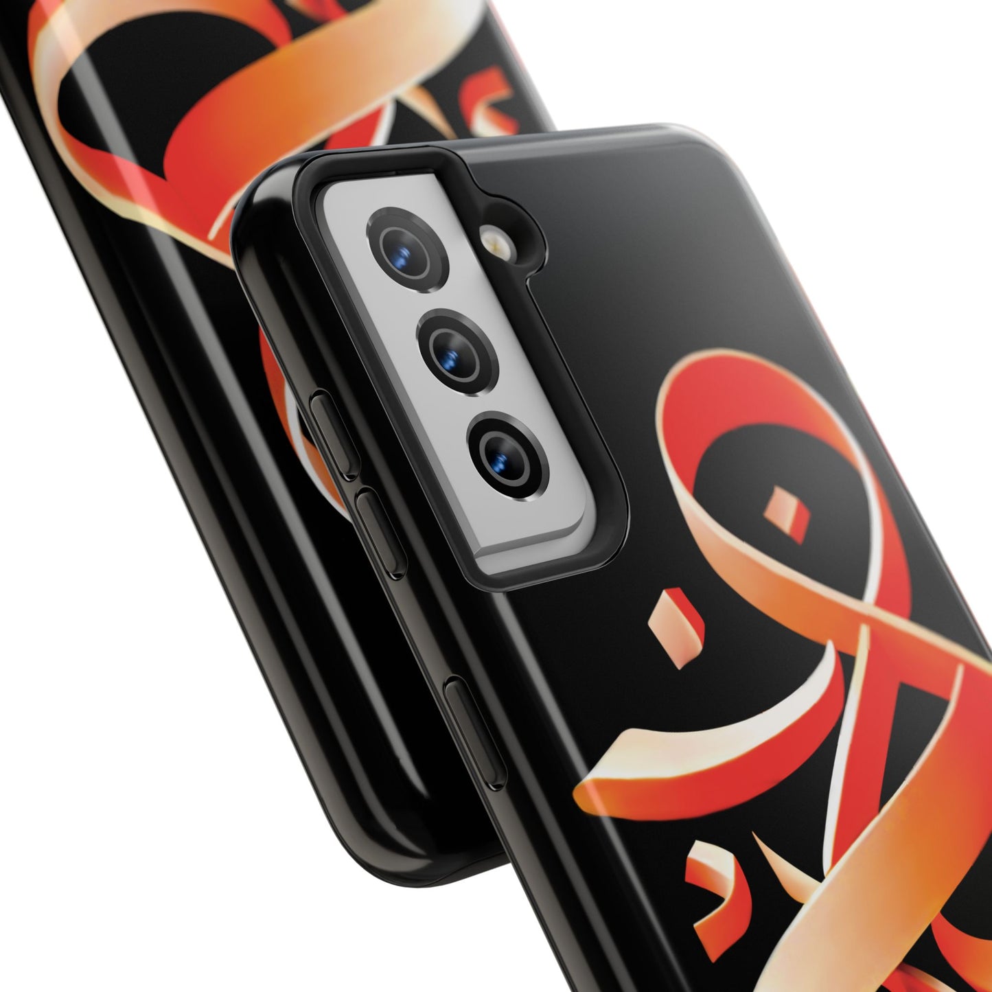 Copy of Phone Case - Persian Calligraphy Inspired Orange Ribbon Design, Unique and Elegant Gift