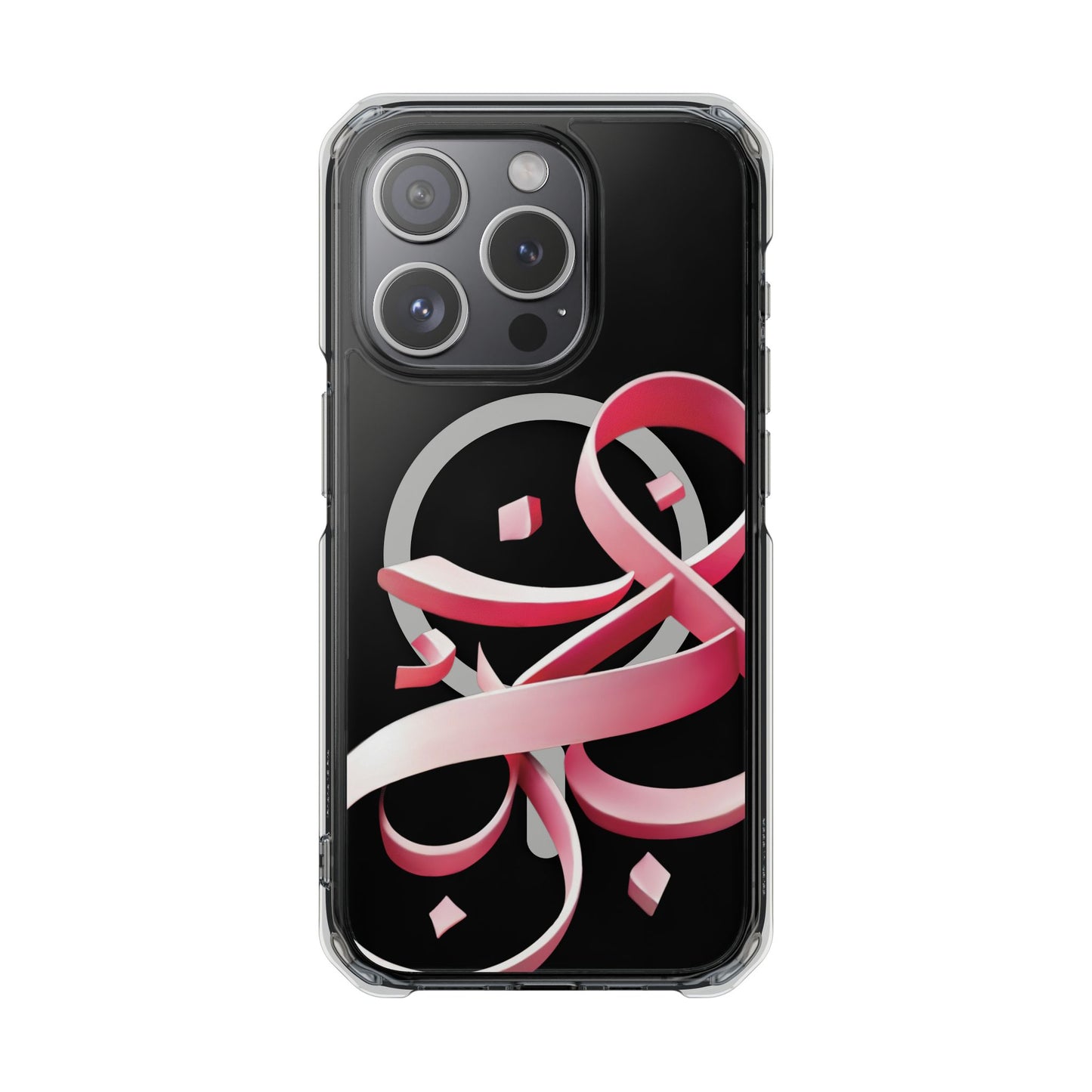 Phone Case - Pink Ribbon Persian Calligraphy Design - Magnetic Case