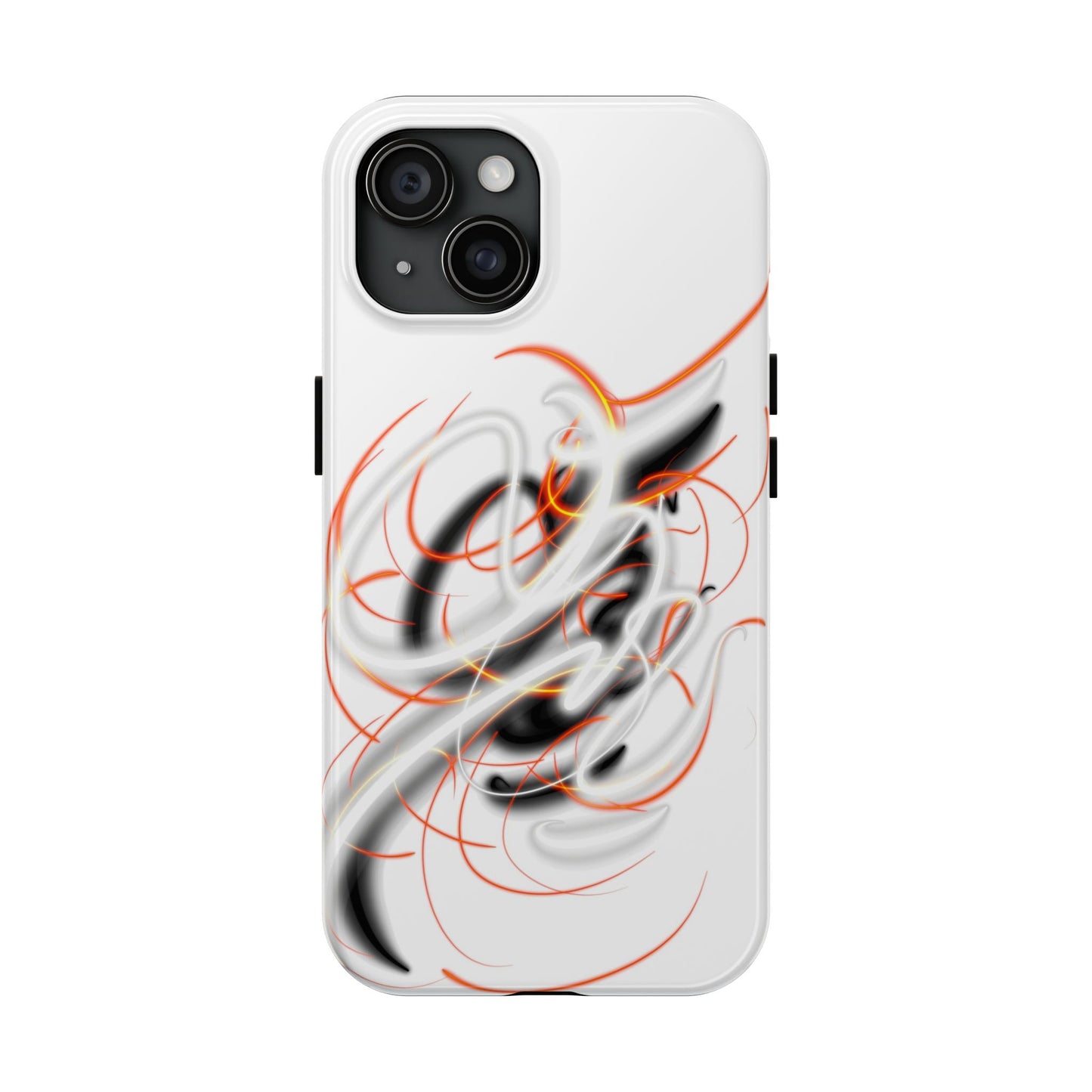 Phone Case Electric Persian Calligraphy Design in Grey