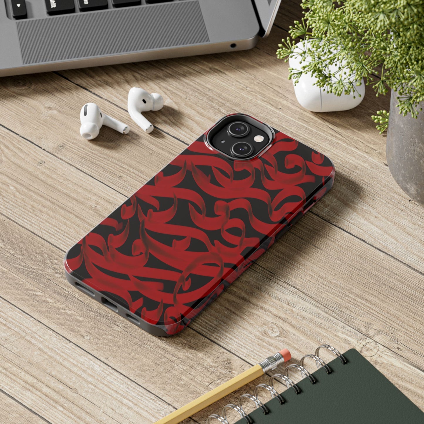 Phone Case Bold Red Persian Calligraphy Design