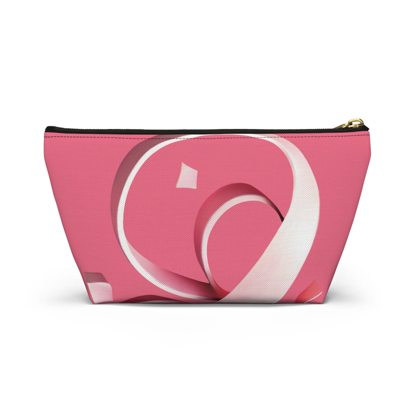 Pink ribbon Accessory Pouch w T-bottom