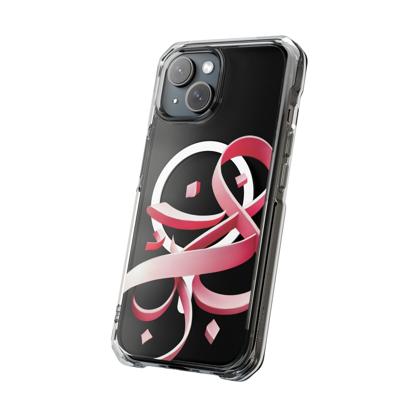 Phone Case - Pink Ribbon Persian Calligraphy Design - Magnetic Case