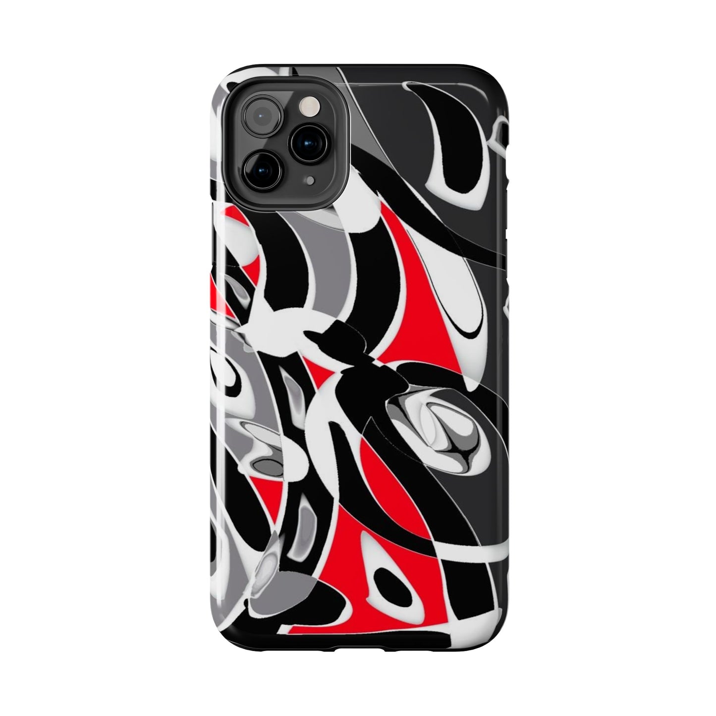 Phone Case - Calligraphy Design in Gray, White, and Red