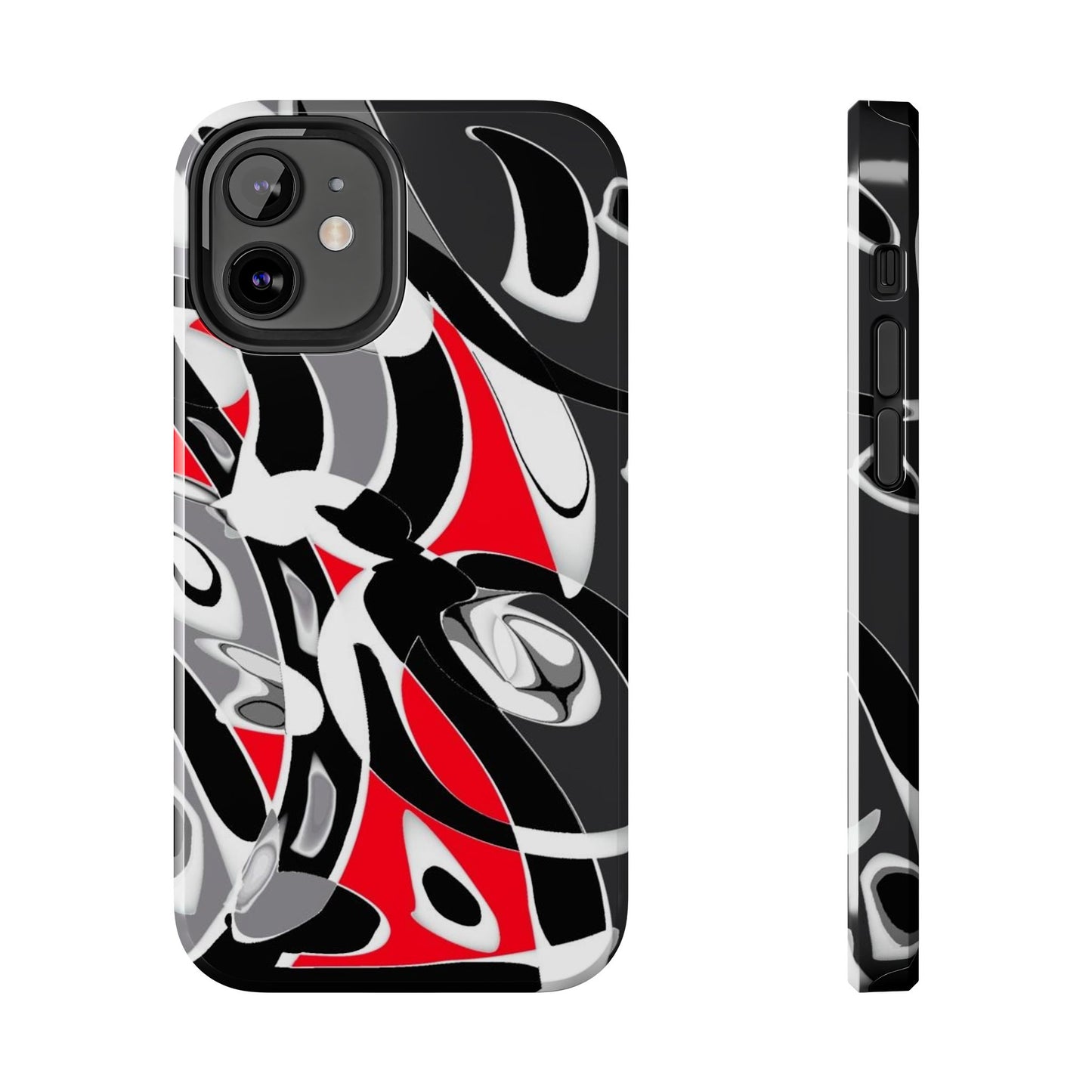 Phone Case - Calligraphy Design in Gray, White, and Red