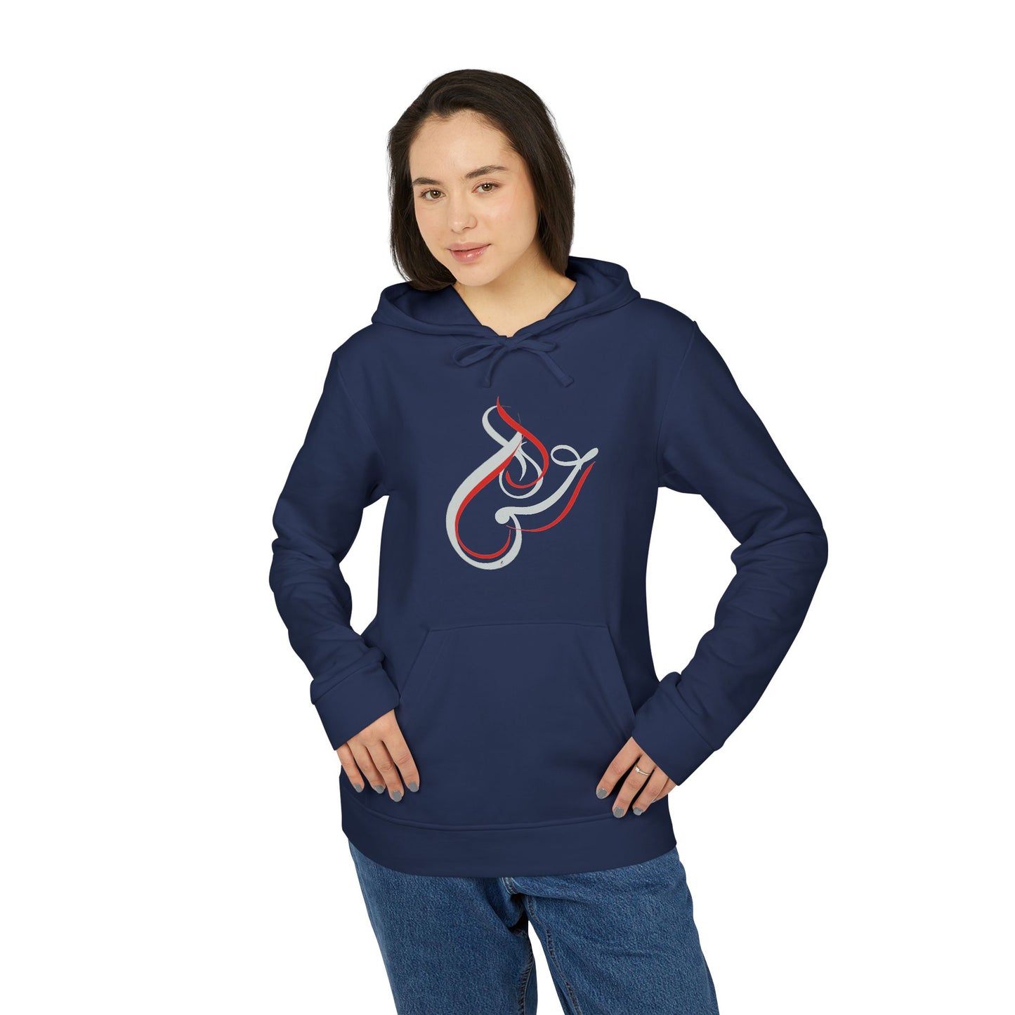 Kalli K X Adidas Unisex Fleece Hoodie- modern calligraphy.