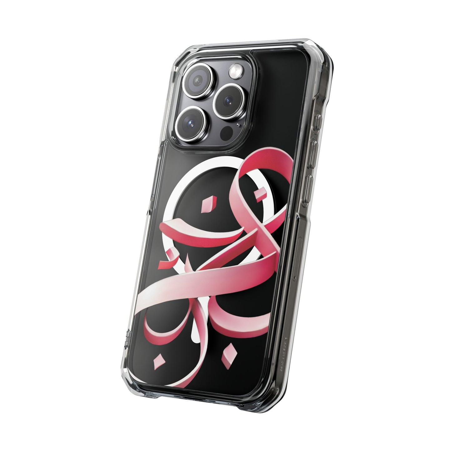 Phone Case - Pink Ribbon Persian Calligraphy Design - Magnetic Case