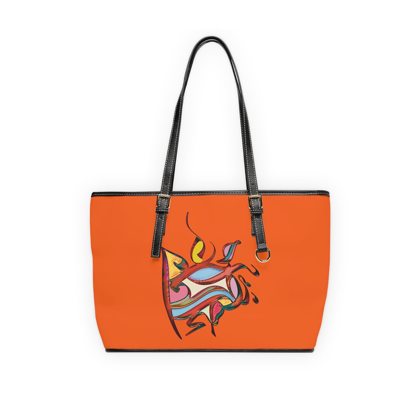 Elegant PU Leather Purse with Artistic Calligraphy Design