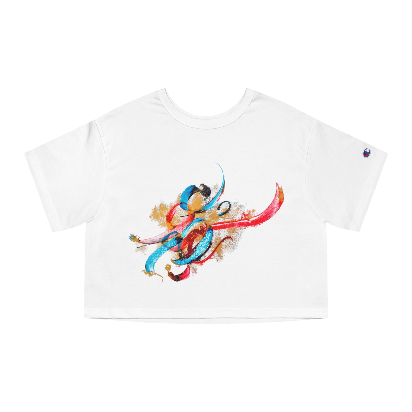 Kalli K X Champion Women's Cropped T-Shirt with Artistic Design
