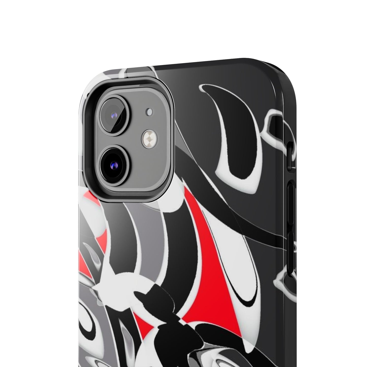 Phone Case - Calligraphy Design in Gray, White, and Red