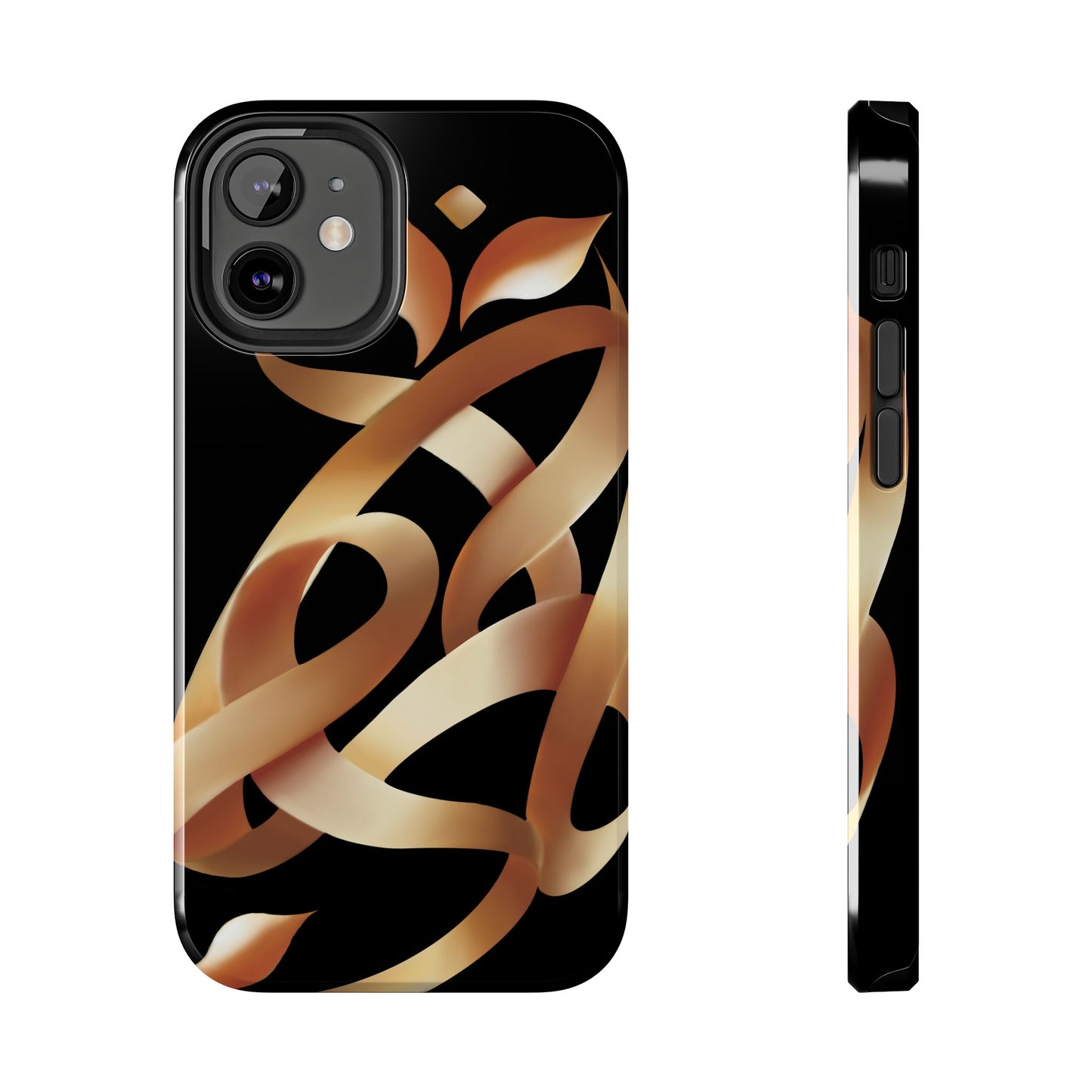 Gold Ribbon Phone Case Persian Calligraphy Modern Handwriting
