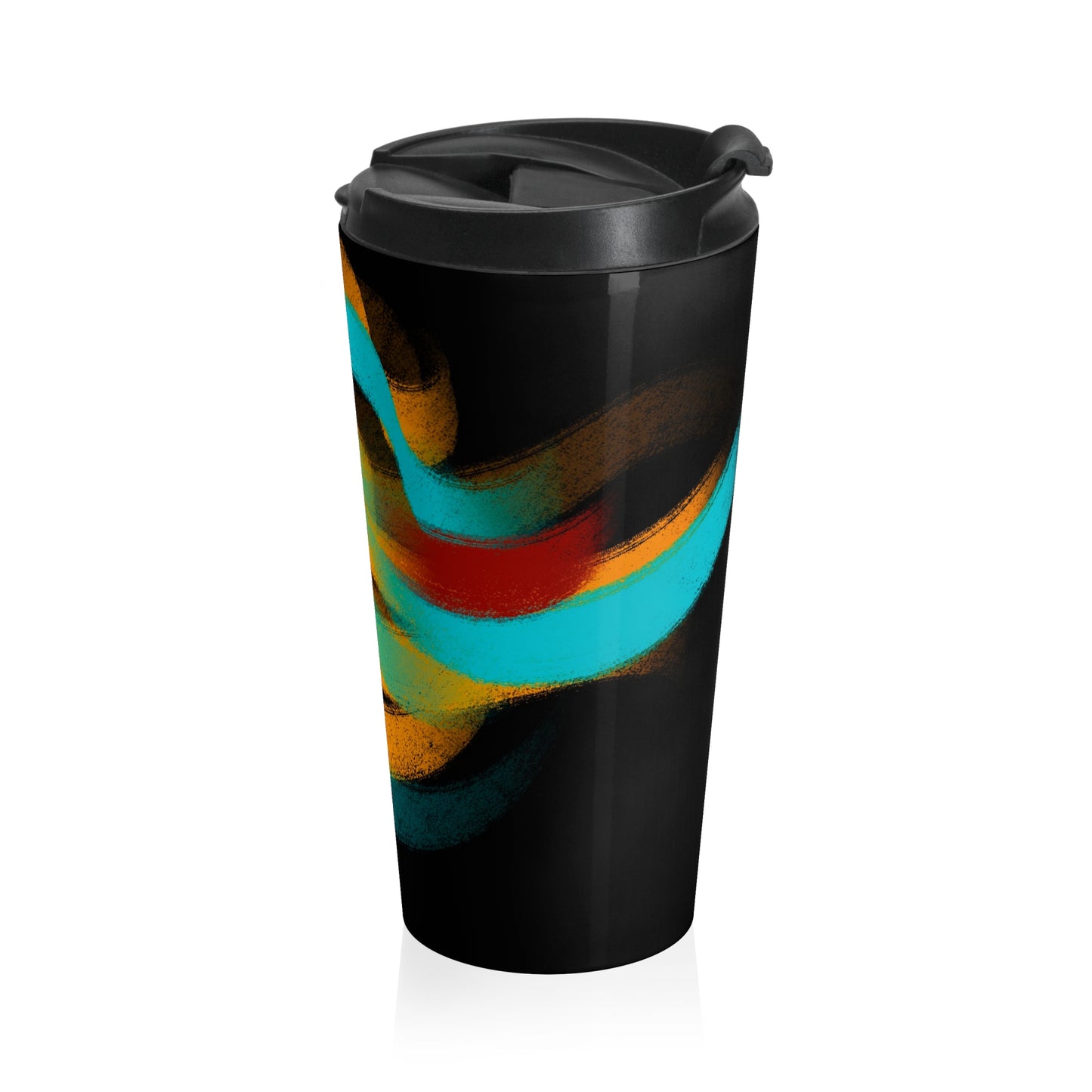 Chic Black Calligraphy Stainless Steel Travel Mug