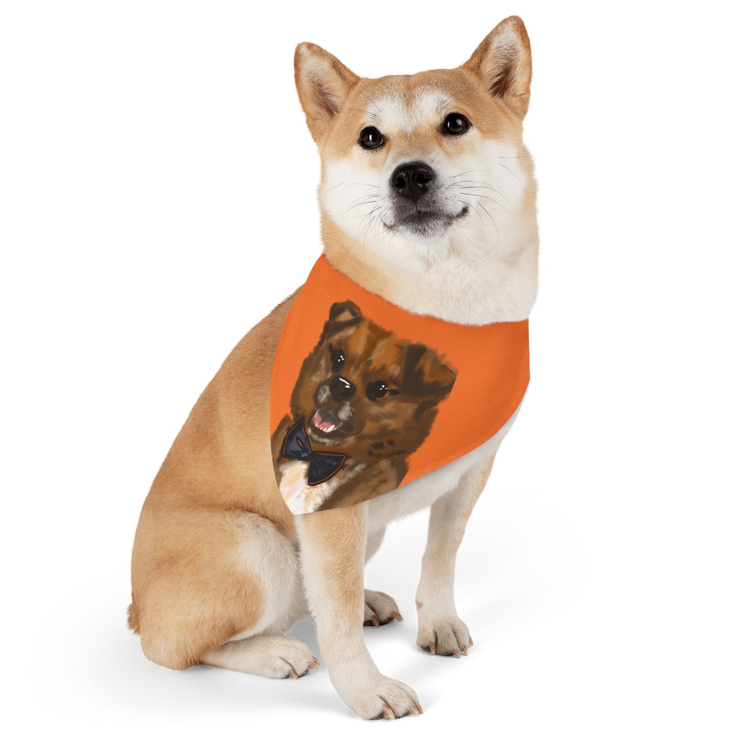Baghlava Pet Bandana Collar with Dog Portrait
