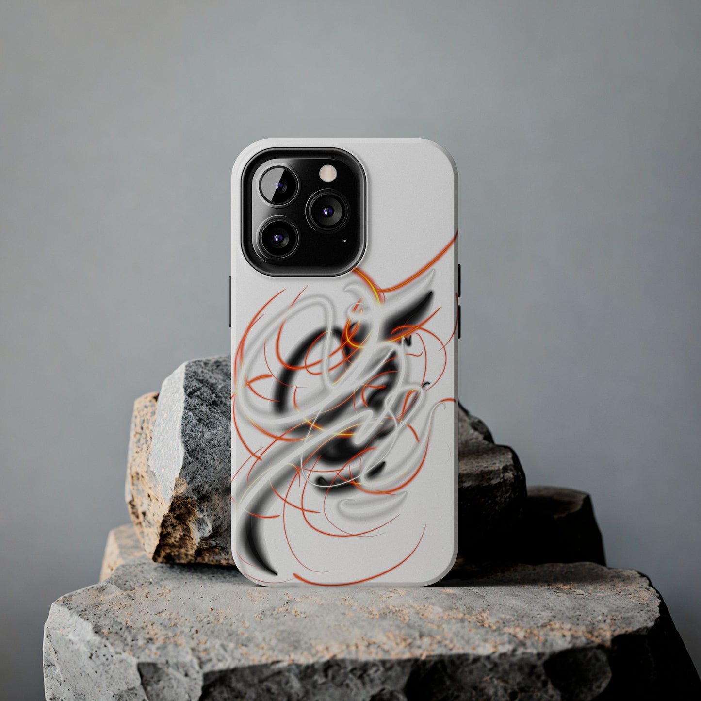 Phone Case Electric Persian Calligraphy Design in Grey