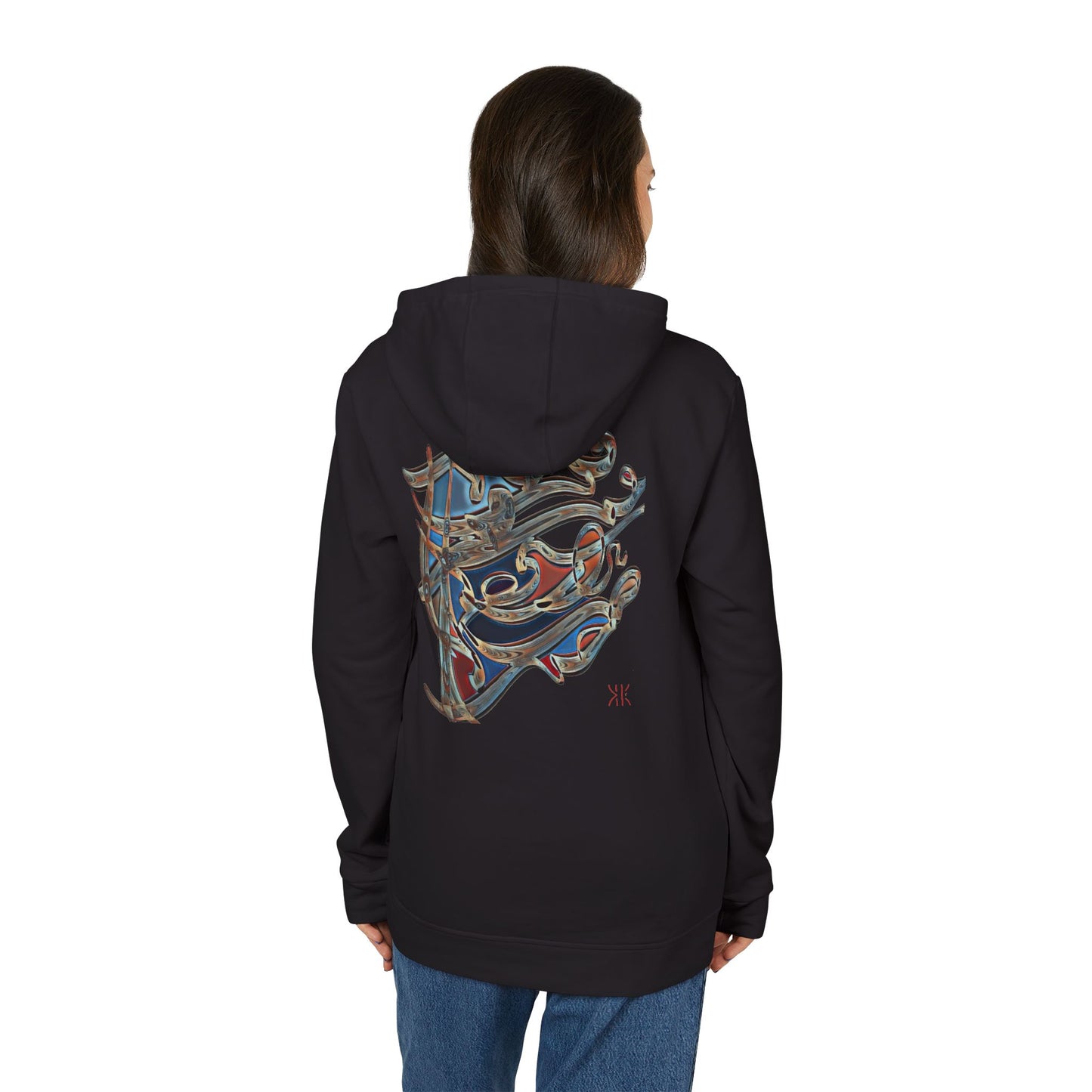 . Fleece Hoodie with Modern Calligraphy Adidas Design