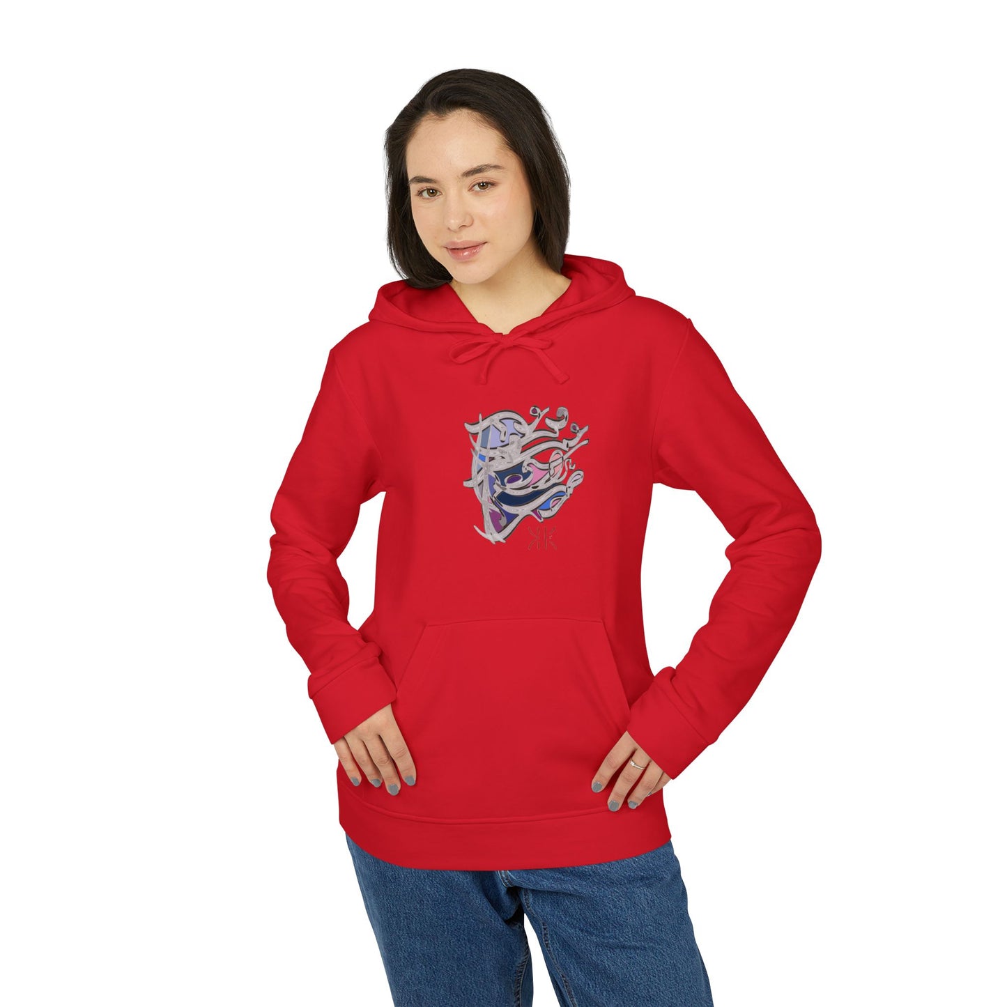 Kalli K X Adidas Unisex Fleece Hoodie- modern calligraphy design