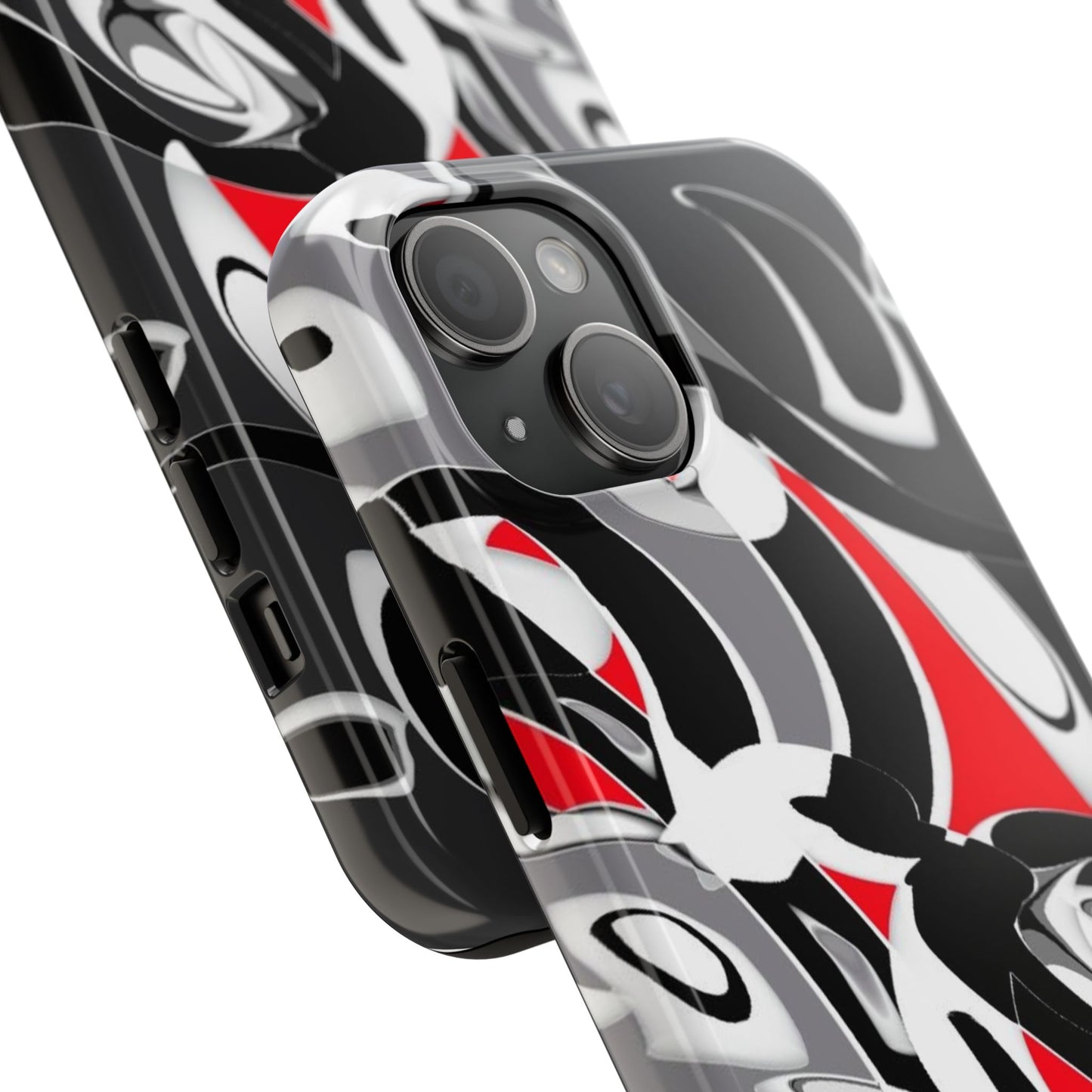 Phone Case - Calligraphy Design in Gray, White, and Red