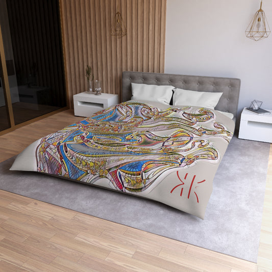 Kalli K Serenity Microfiber Duvet Cover – Elegant Modern Calligraphy design for your Bedrooms