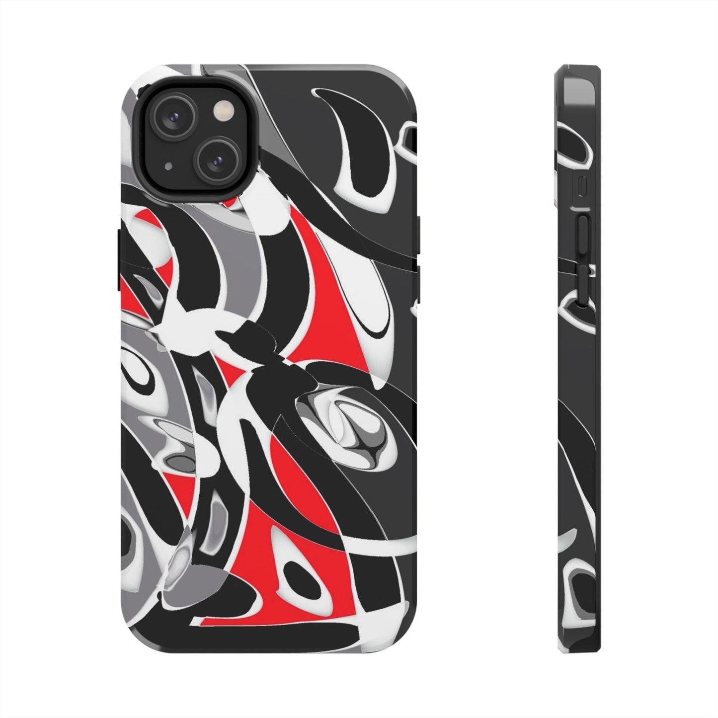 Phone Case - Calligraphy Design in Gray, White, and Red