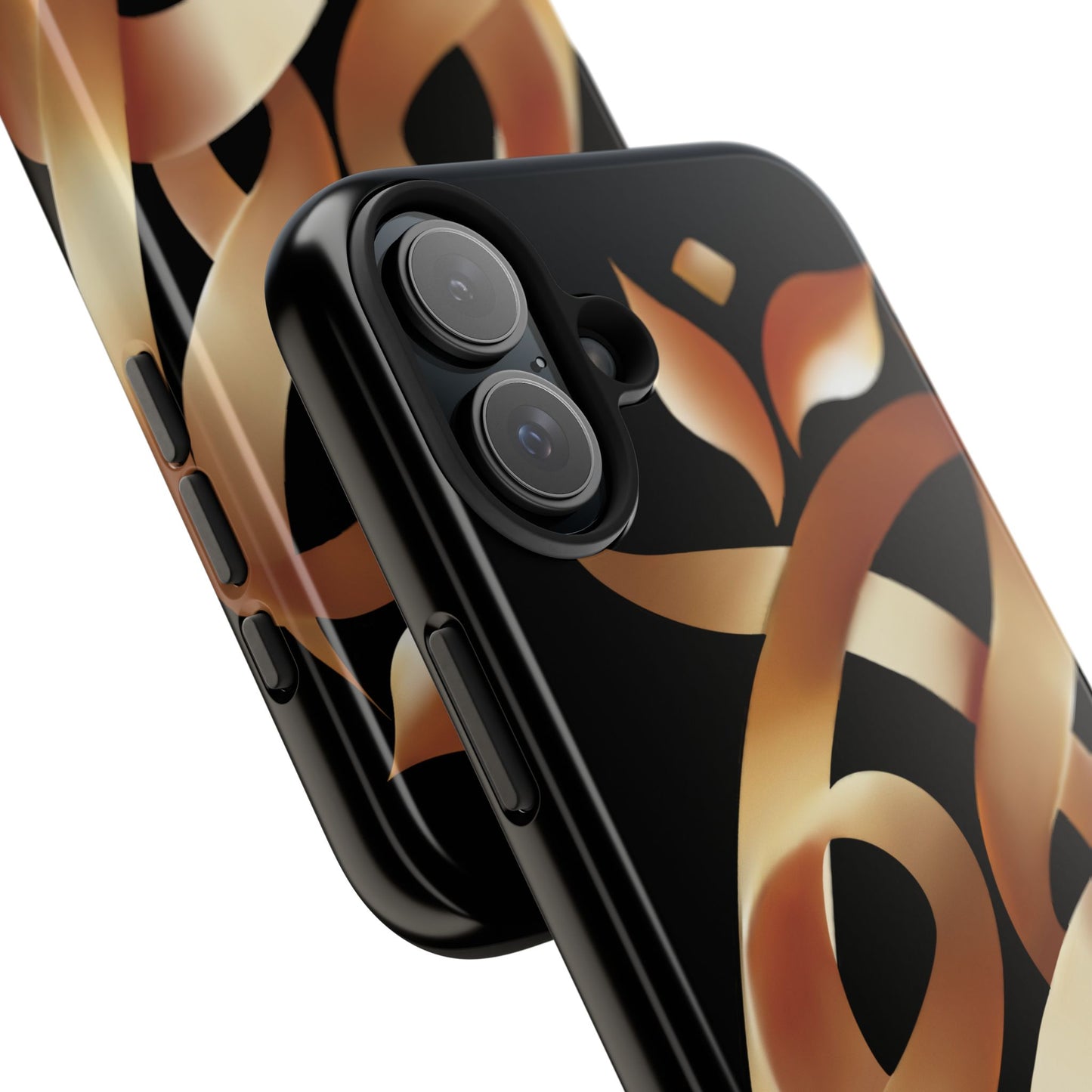Gold Ribbon Phone Case Persian Calligraphy Modern Handwriting